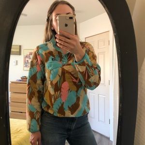 Patagonia synchilla brown feather snap-t pullover